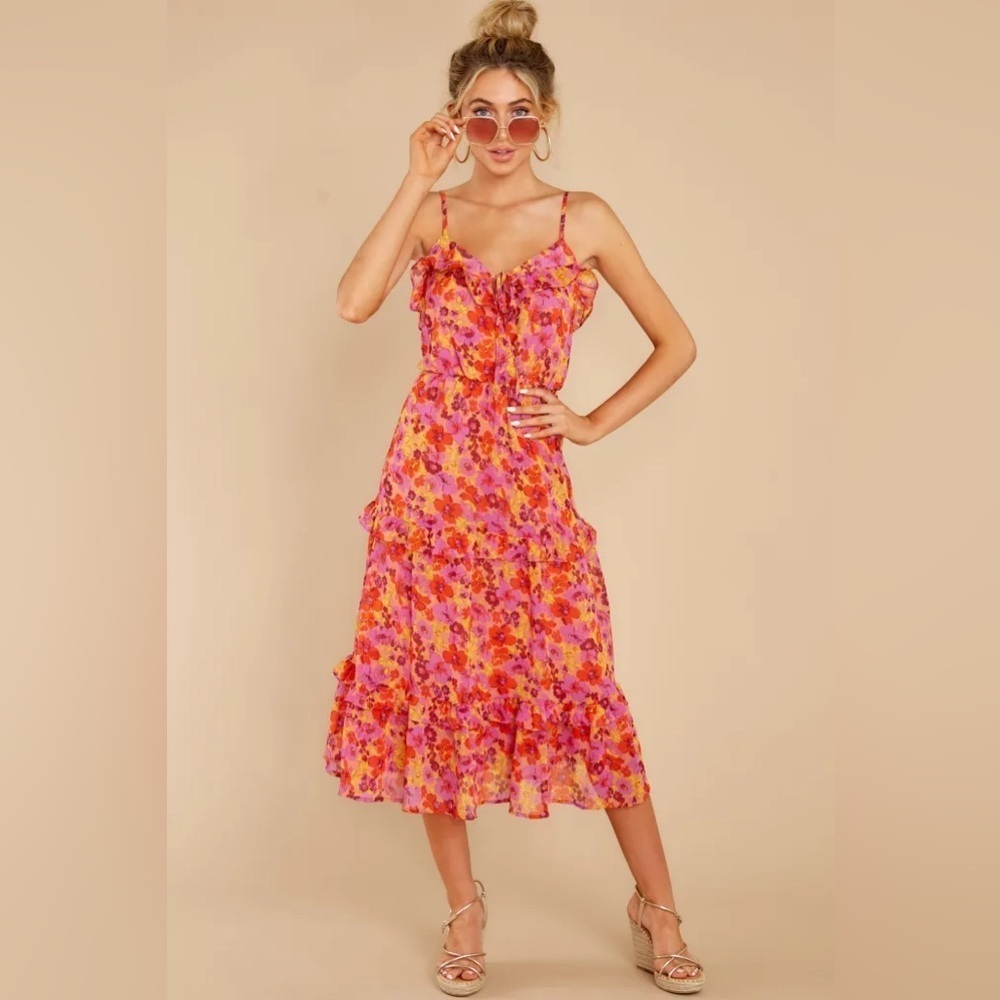 LUSH Ruffle Floral Dress- Small